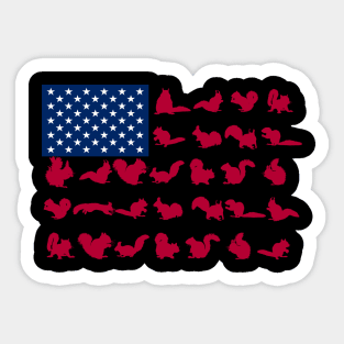 Squirre American Flag Costume Gift Sticker